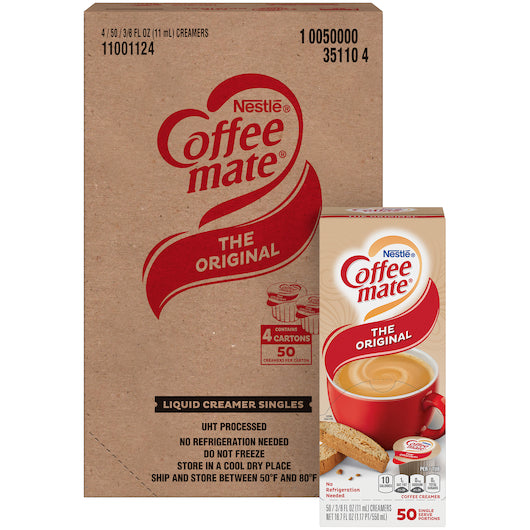 Coffee-Mate The Original Single Serve Liquid Creamer, .375 Ounces Per Cup - 50 Per Pack - 4 Packs Per Case