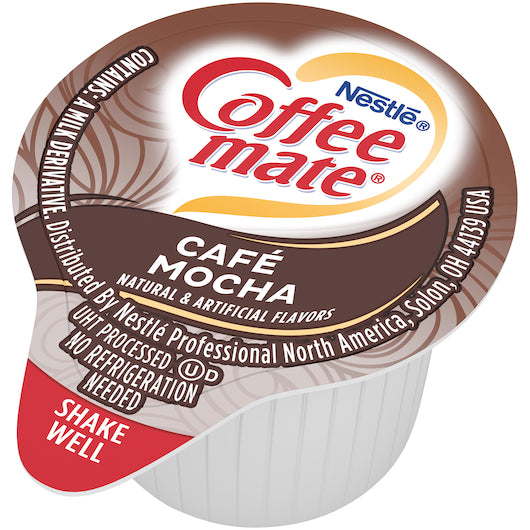Coffee-Mate Cafe Mocha Single Serve Liquid Creamer, .375 Ounces Per Cup - 50 Per Pack - 4 Packs Per Case